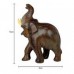 Wooden Elephant Statue Trunk Up